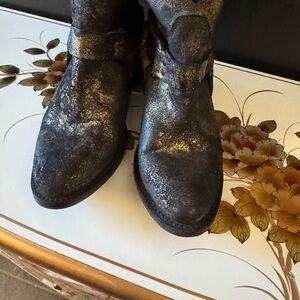 Freebird Black and gold Leather ankle Boots